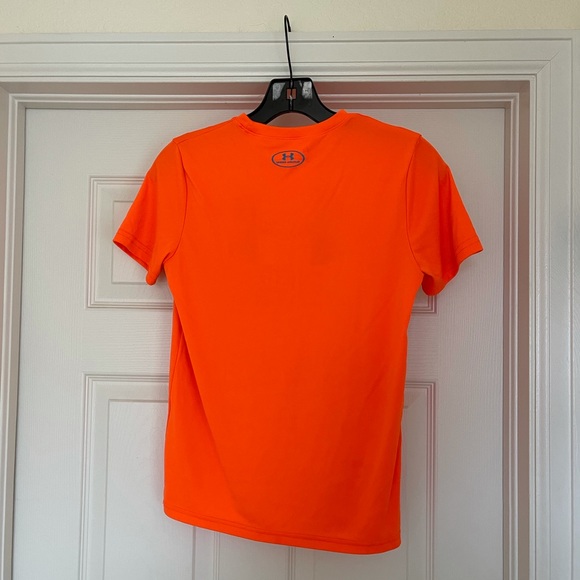 Under Armor YMD Neon Orange Crew Neck Shirt - Picture 2 of 7